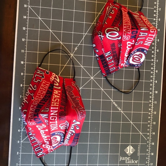 Nationals Cotton Face Mask Pleated - Picture 5 of 5